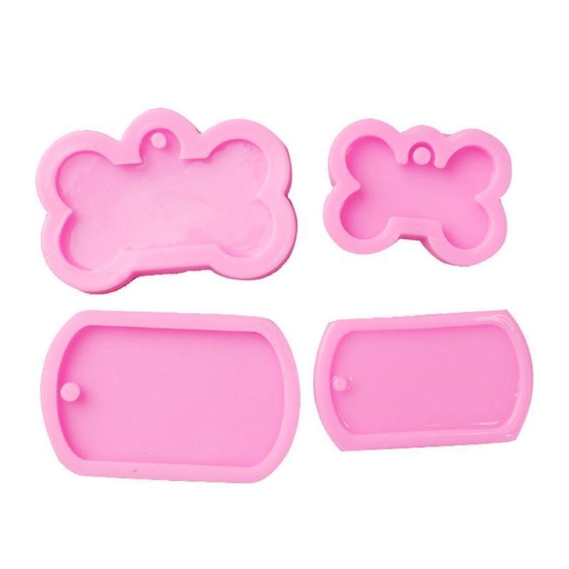 Pet Necklace Pendant Silicone Mold Keychain Pet Dog Tag Casting Mold Handicrafts