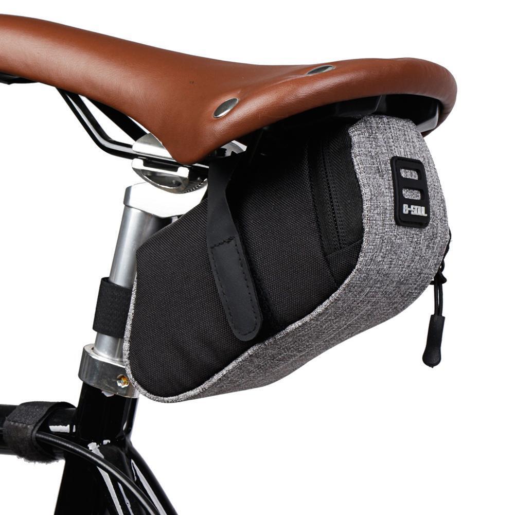 Reflective Bike Saddle Bag MTB Bicycle Tail Rear Seat Cycling Pouch (Grey)