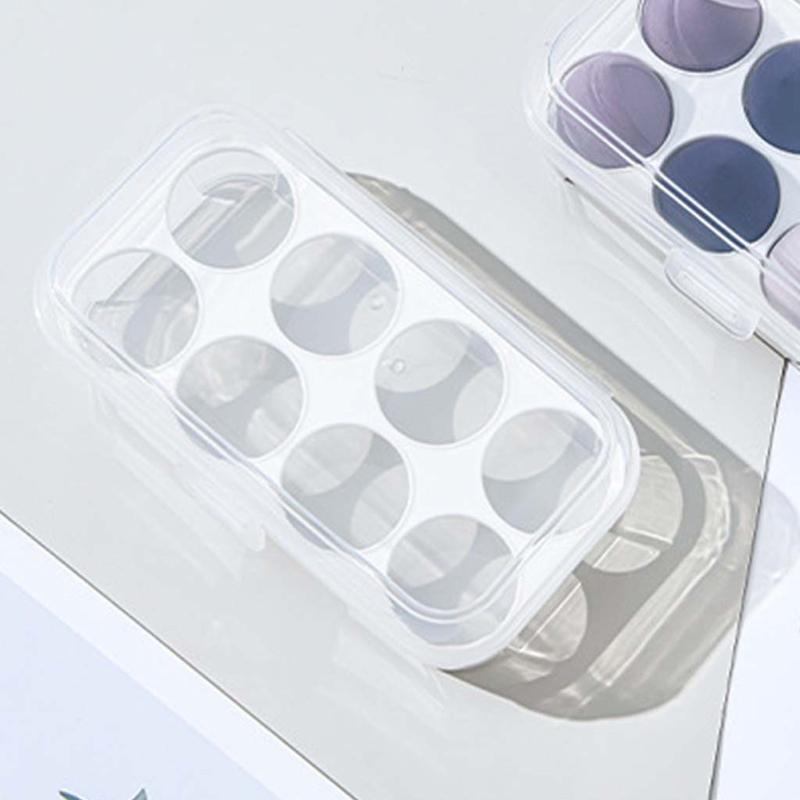 Transparent 8 Grids Travel Beauty Powder Puff Storage Box Makeup Egg Drying Case