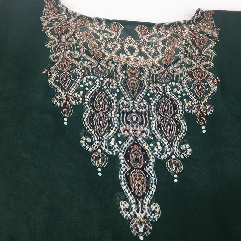 Women Middle East Kaftan Robe Ethnic Floral Beach Maxi Dress Loose Chiffon Gown
