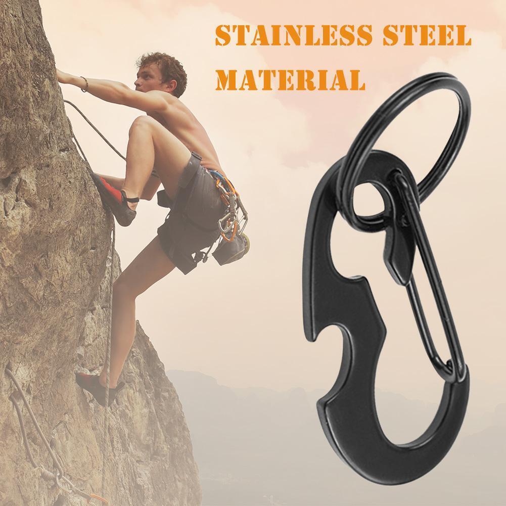Outdoor Climbing Carabiner Bottle Opener Buckle Keychain Ring EDC Tools