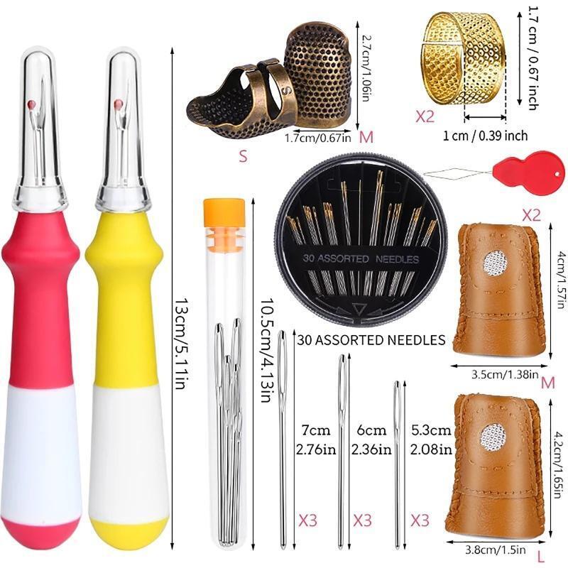 Sewing Tool Kit Threaders Thread Cutters Fingertip Thimble Finger Protectors Kit