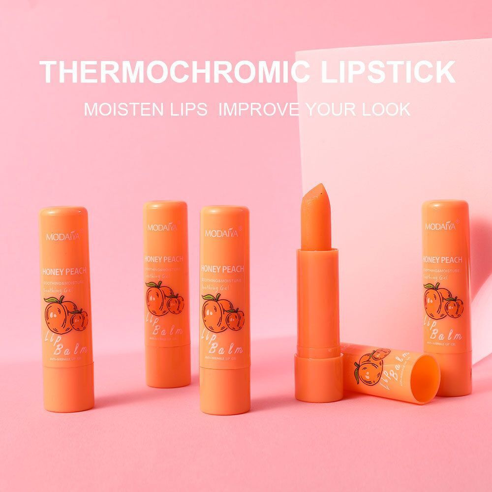 Moisturizing Lip Balm Peach Jelly Lipstick Change Color Natural Temperature