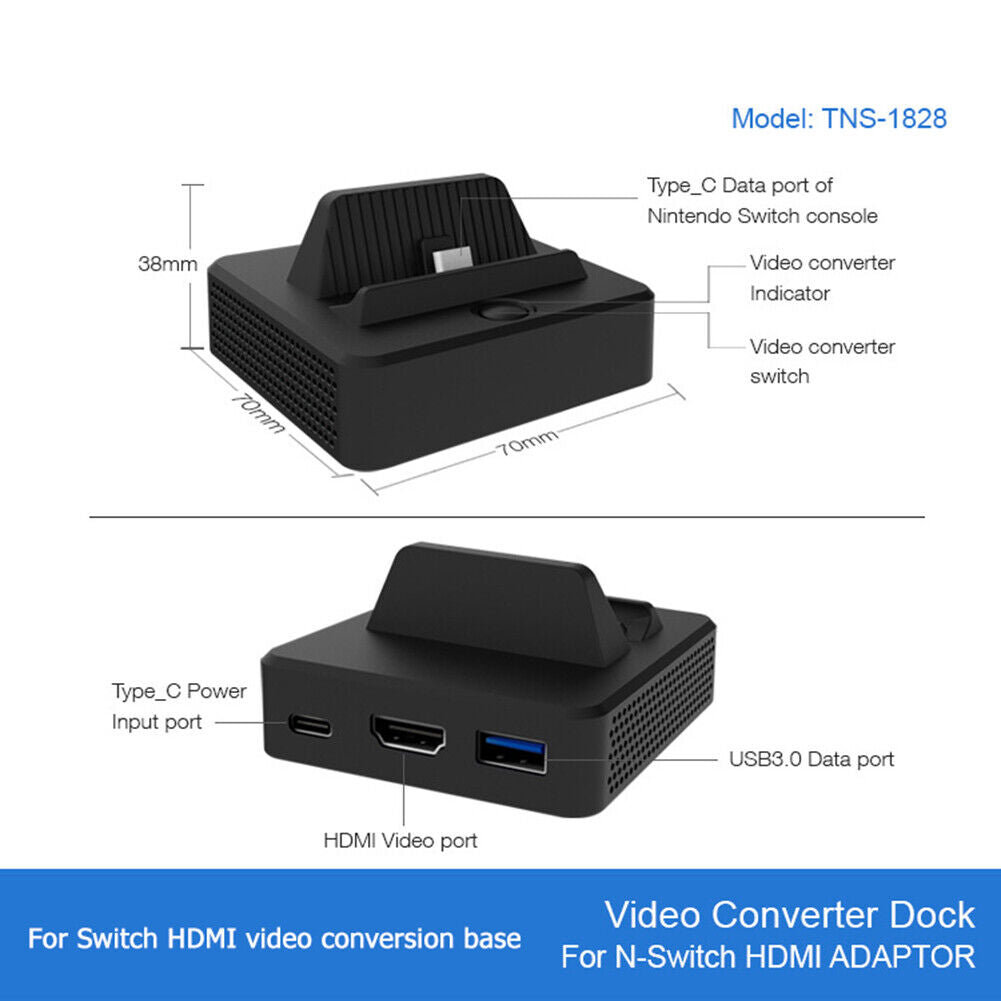 Docking Station for Nintendo Switch TNS-1828 Charging Dock HDMI TV Adapter