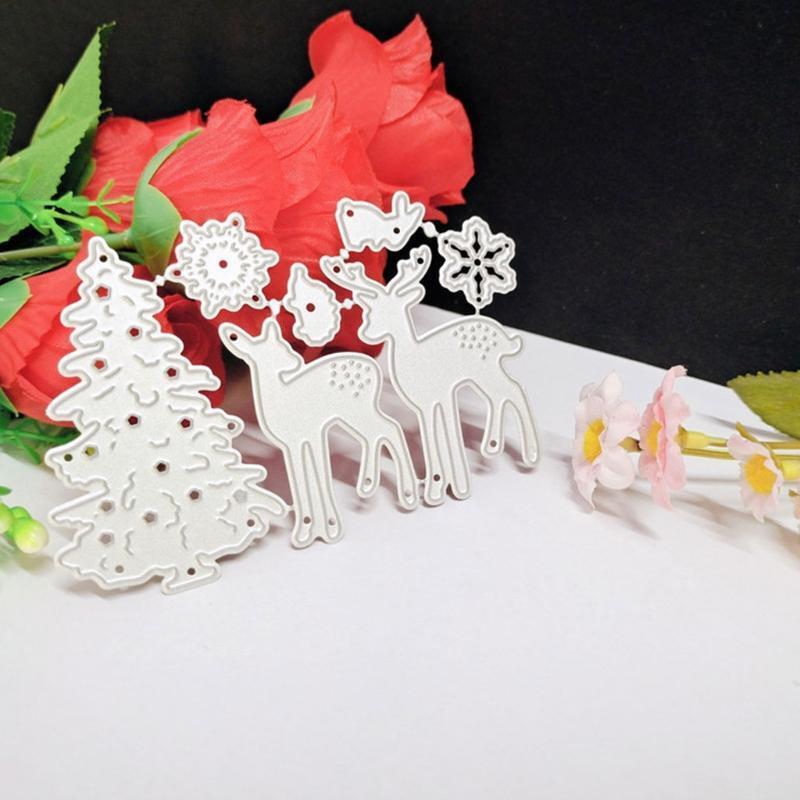 Christmas Tree Deer DIY Scrapbooking Carbon Steel Cutting Dies Photo Album Cards