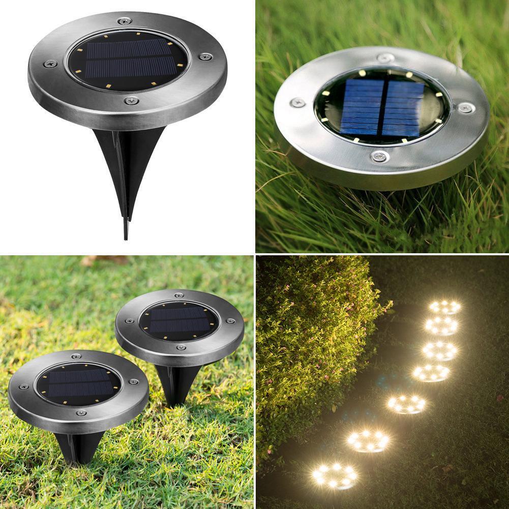 8 LED Solar Buried Light Under Ground Lamp Outdoor Path Way Garden Lamp