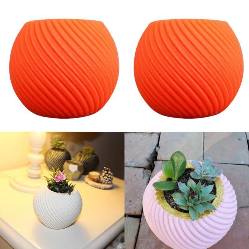 Wave Round Flower Pot Mold Silicone Plants Flowers Planter Mould Casting Concret