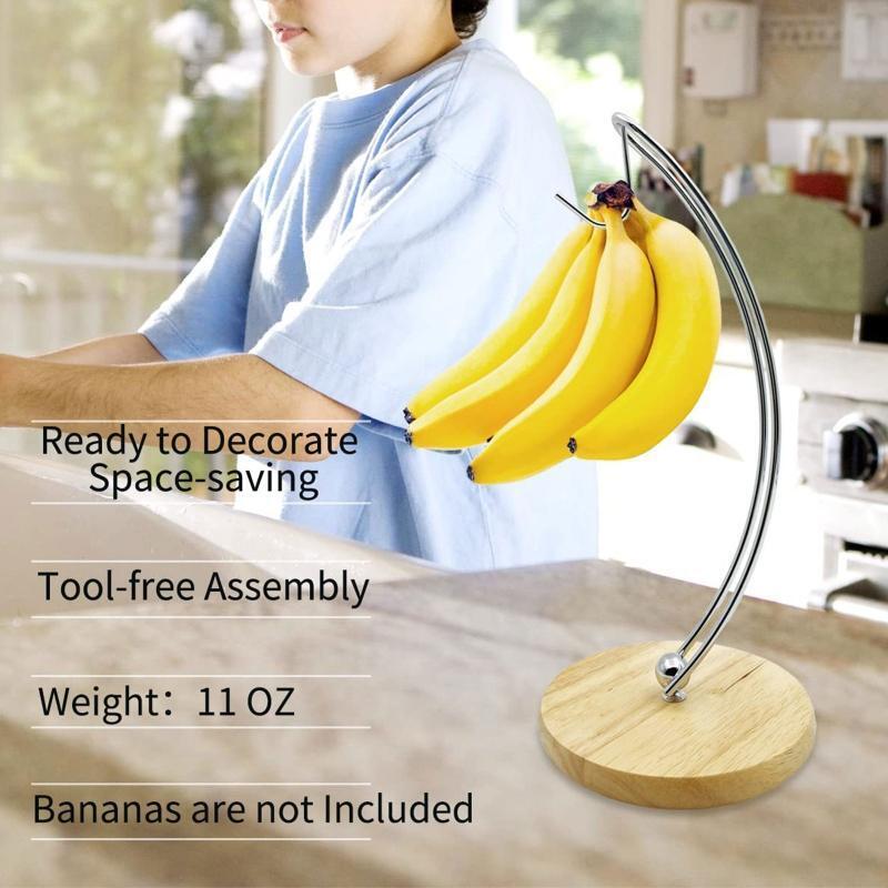 Banana Holder Stand Modern Banana Hanger Tree with Stainless Steel Hook