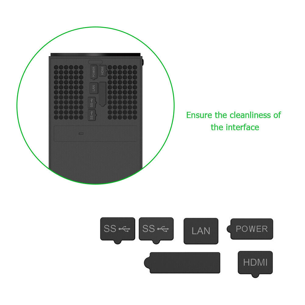 Gaming Console Cover Net Silicone Plugs for Xbox Series X Dustproof Suit