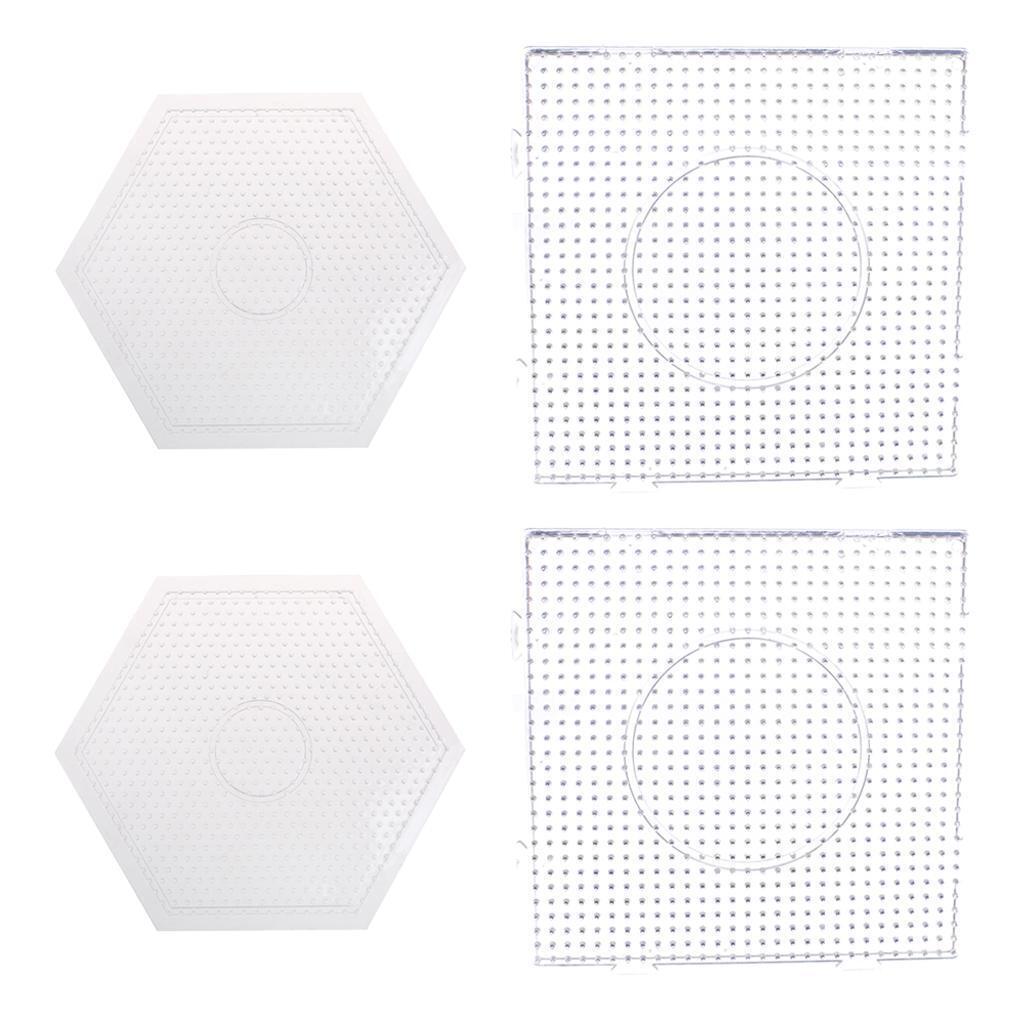 4 Large Hexagonal Clear Fuse Beads Pegboard DIY Kids Crafts
