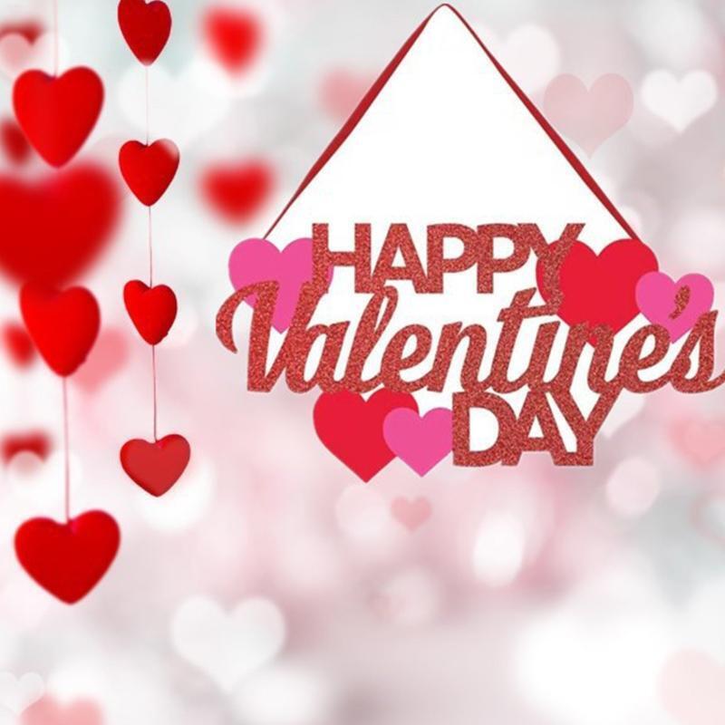 Happy Valentine's Day Sign Valentine's Day Love Heart Pendant Hanging Ornament