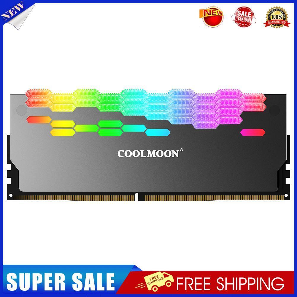 COOLMOON RA2 RAM Heat Sink Cooler ARGB Colorful Heat Spreader for PC (Grey)