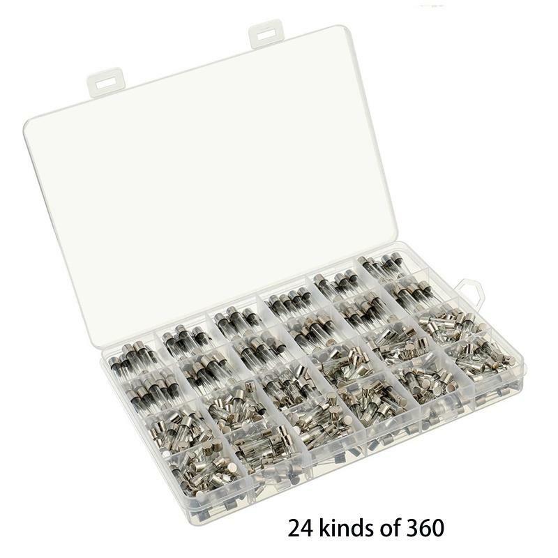 Electrical Spare Parts Ceramic Glass Fuses 5x20mm Tube 0.1A-30A 360 Quantities