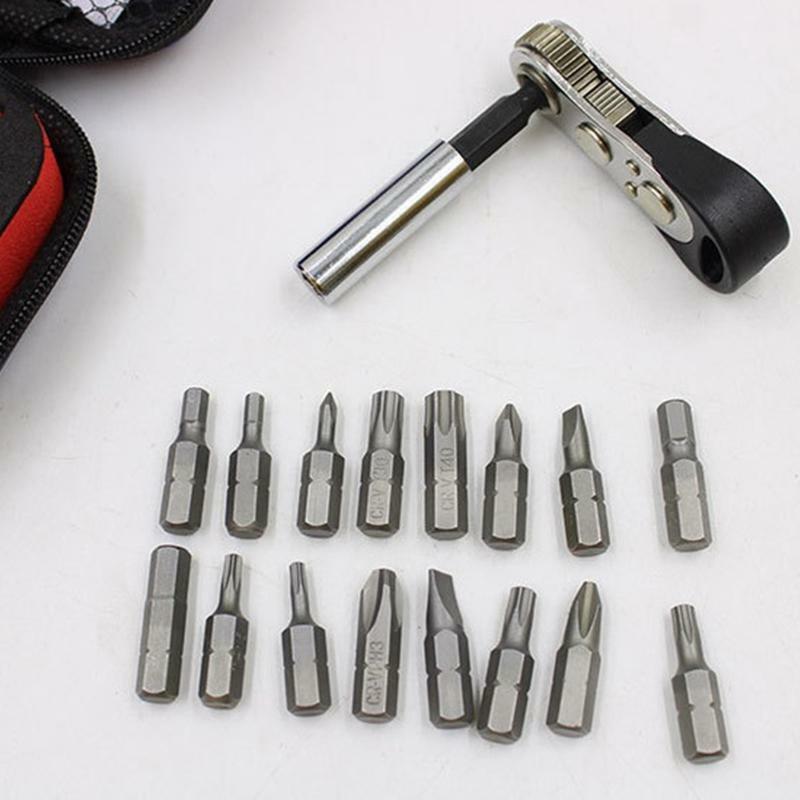 Super Thin Torque Screwdriver Cr-V Steel Dual-Drive Head Bit Ratchet Wrench