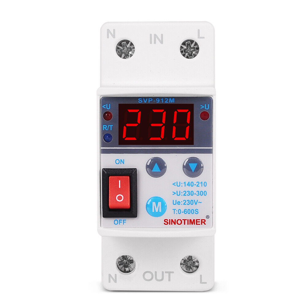 220V 40A SVP-912M Adjustable Reconnect Over and Under Voltage Protector