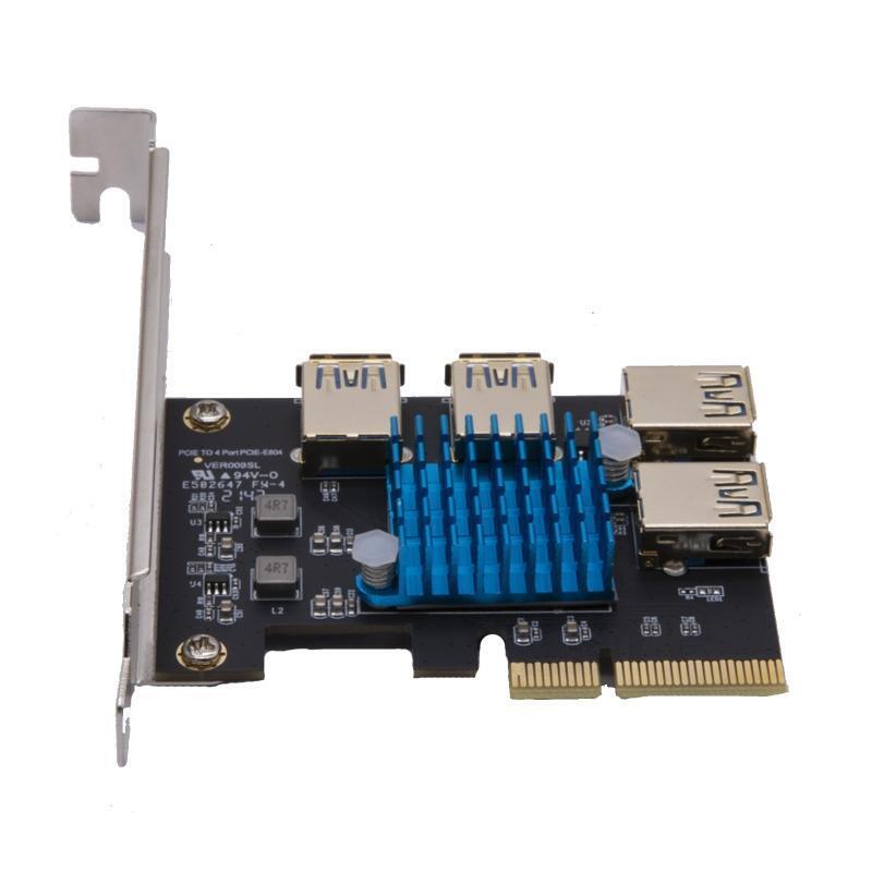 PCI-E 4X to 1X  Adapter Board Extension Card PCI-E 1 to 4 USB 3.0 Adapter Card