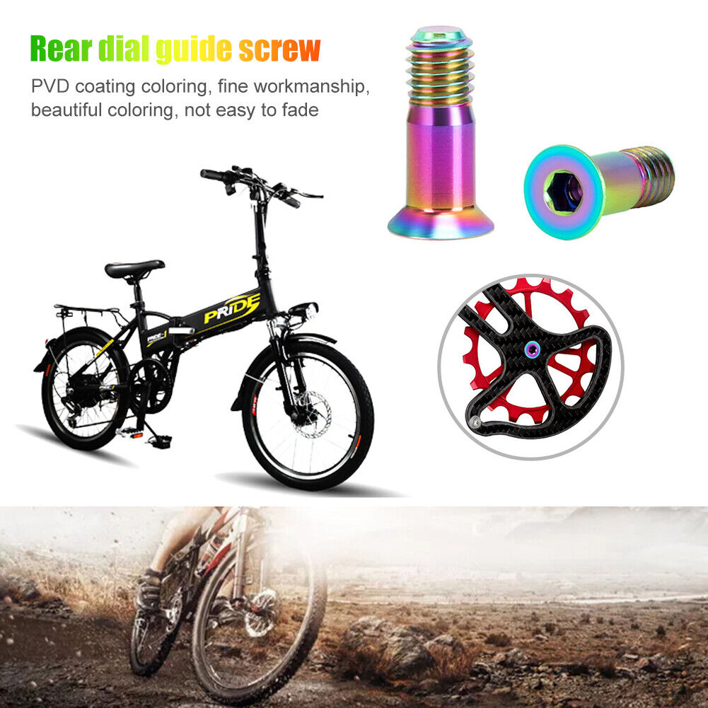 2pcs Allen Head Bike Rear Derailleur Pulley Bolts M5x14.2 (Multicolor)