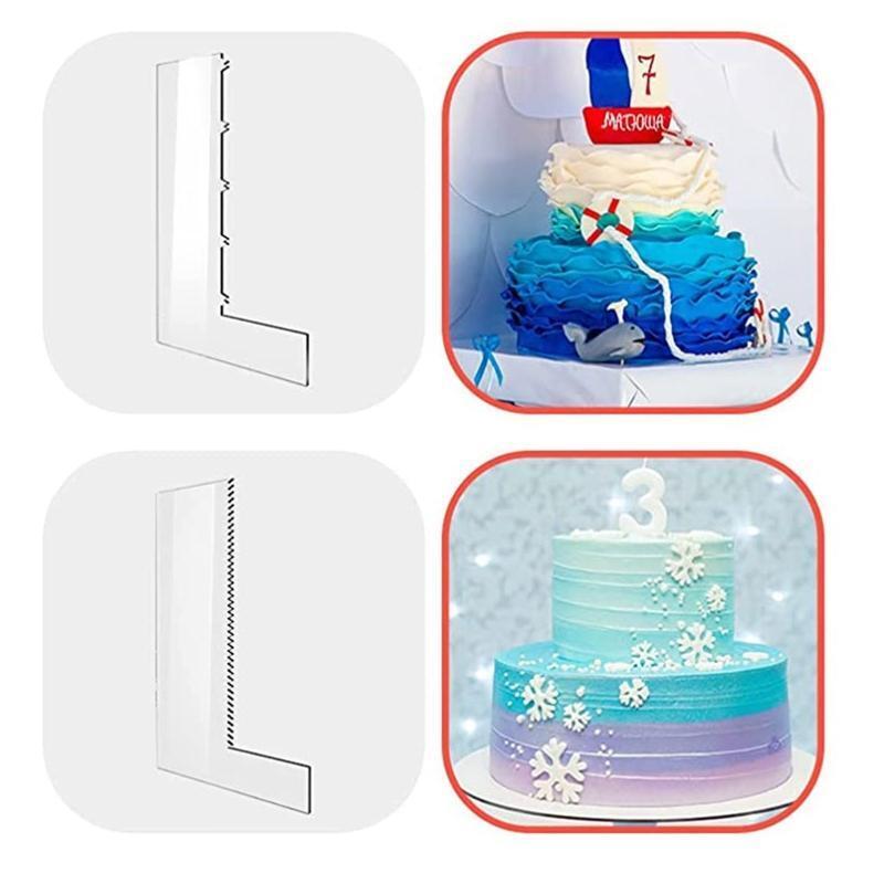 8 Pcs Clear Cake Smoother Scraper Kit Icing Frosting Cake Decorating Comb Tool
