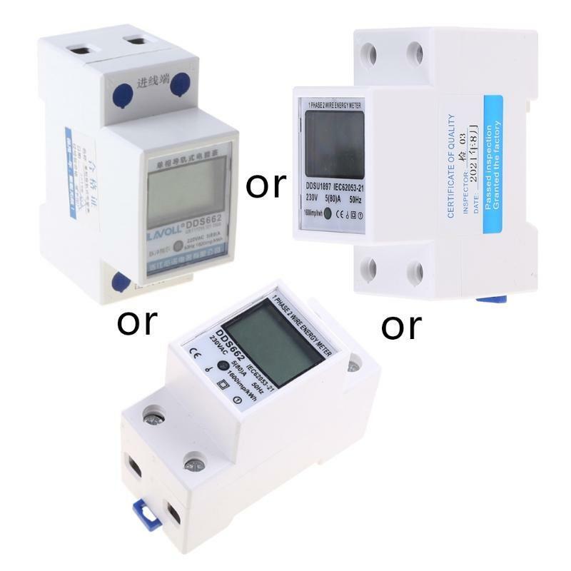 LCD Digital Power Consumption Meter Single Phase Energy Meter Watt kWh 230V AC