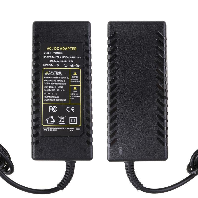 5.5mm x 2.5mm Power Adapter Port AC 100-240V to DC 48V 3A 120W for PoE Switch