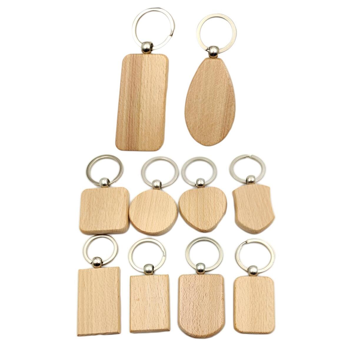 10 Pieces Key Chain Keychain Key Rings Handmade Bag Pendant for Crafts Engraving