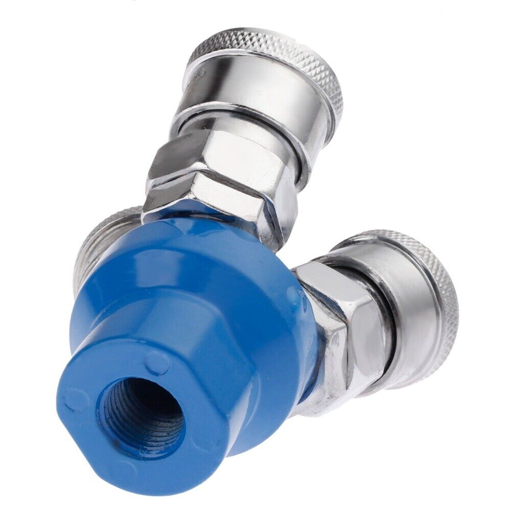 For Pneumatic Dia 1/4" NPT 3 Way Pass Female Air Pressure Coupling Hose Coupler