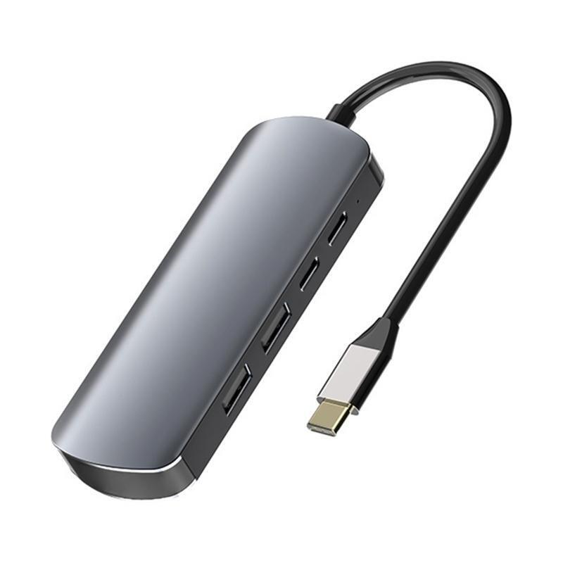 Aluminum Alloy 2xUSB C+2x 3.0 USB 4-Ports for PC Notebook Extender Adapter