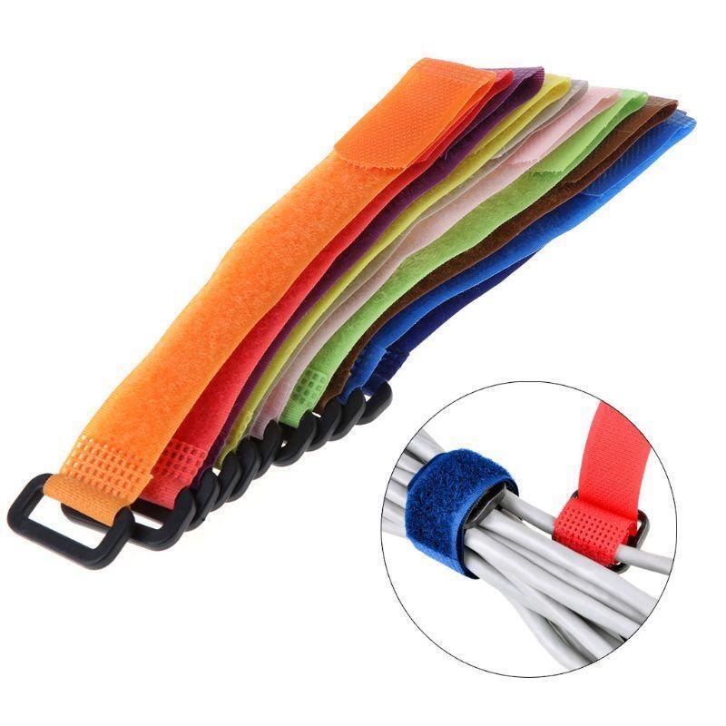 10Pcs/Bag Fishing Rod Band Fixing Tie Strap Adjustable Pole Belt Nylon Wrap Tool