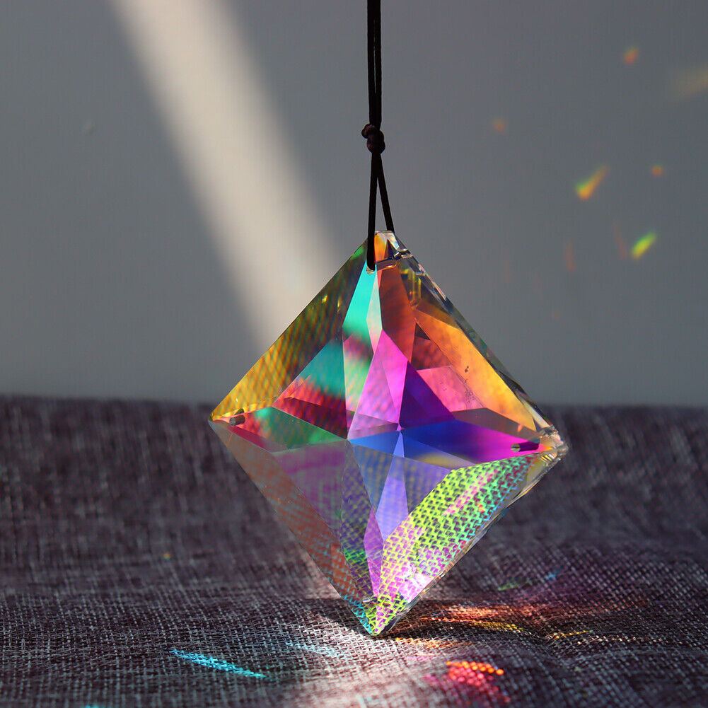 Crystals Prism Rainbow Maker Hanging Light Catcher Pendant Craft Decor (C)