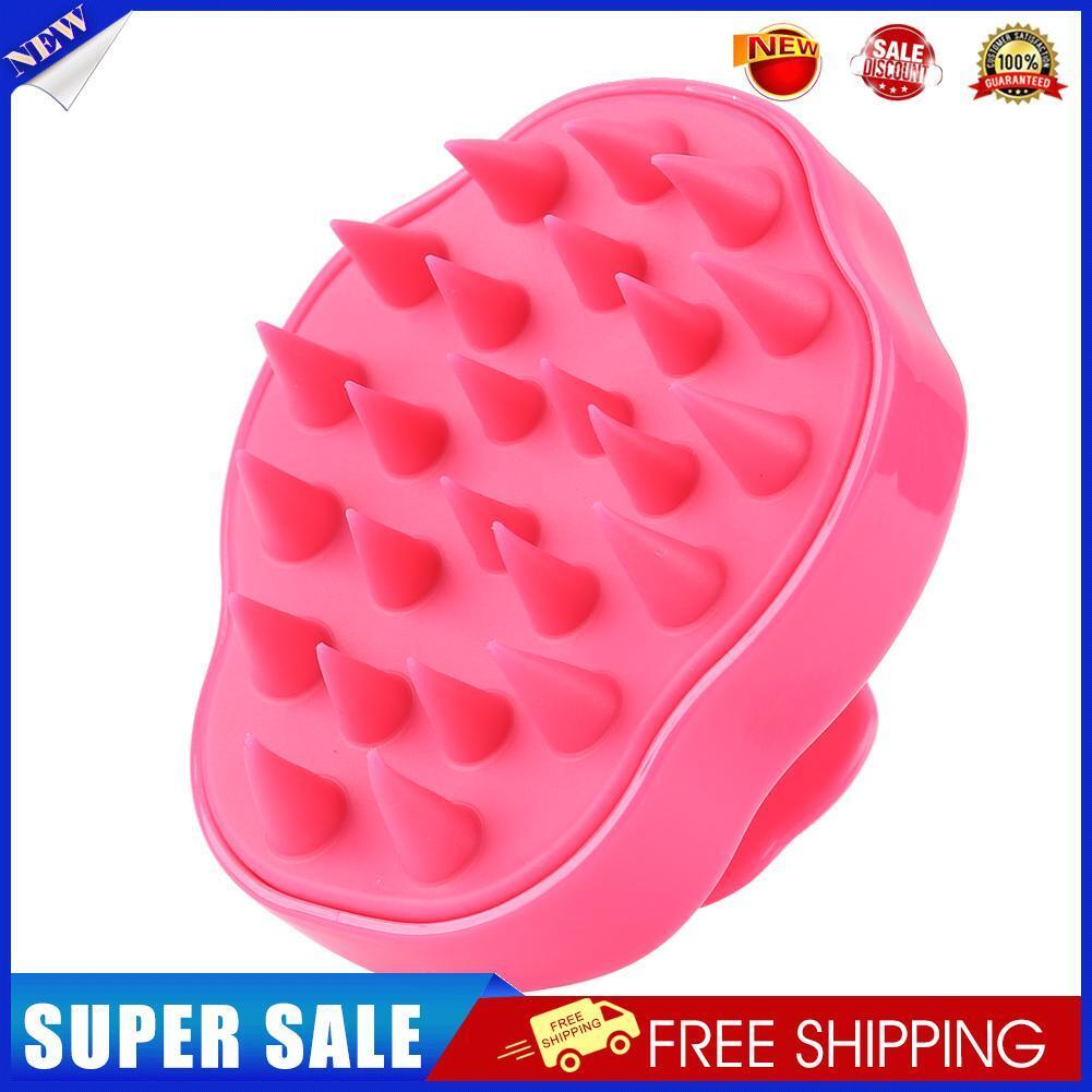 Silicone Hair Washing Comb Brush Head Scalp Massage Brush (Rose)