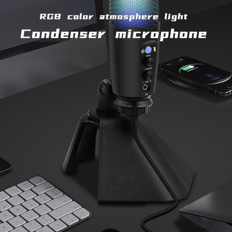 RGB Condenser Microphone Microphone Touch Mute Mobile Phone Computer Live