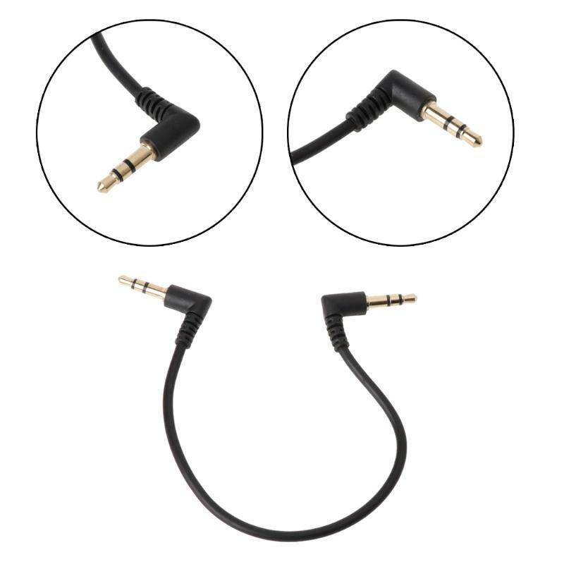 90 Degree Right Angled 3.5mm Jack Male To Male Stereo Audio Cable For Car AUX
