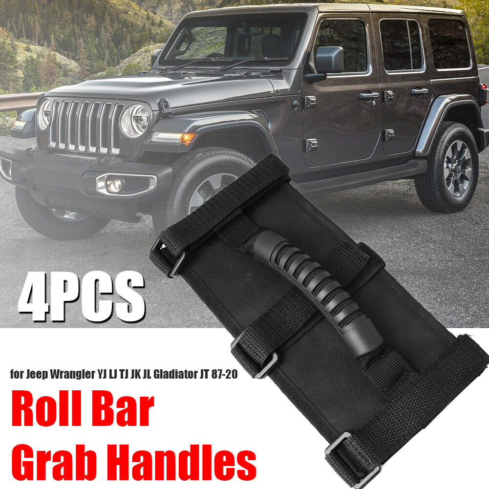 4x Roll Bar Grab Handle for Jeep Wrangler YJ LJ TJ JK JL Gladiator JT 87-20