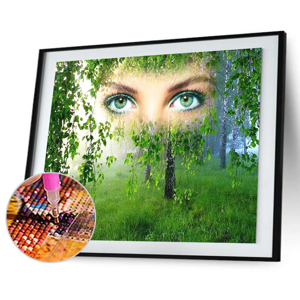 5D Diamond Painting DIY Green Forest Eyes Kit Full Drill Art Home Pictures