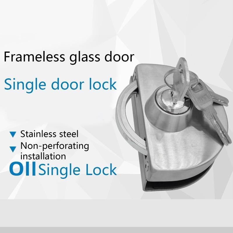 Frameless Glass Door Lock With Key Stainless Steel Anti-Theft Bolt Locks