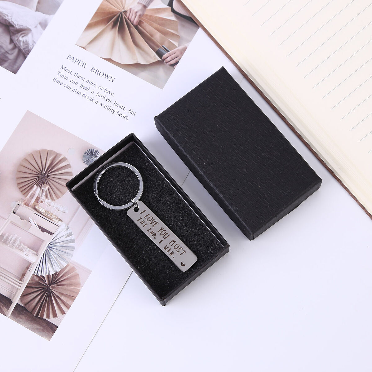 Couple Keychains - I Love You Most The End I Win Cute Friendship Keyring