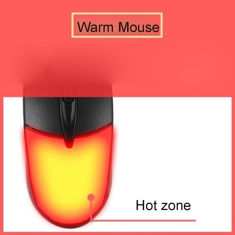 Warmer Hands Ergonomic Wired Mouse 1600dpi Optical Mouse for Home Office Friend