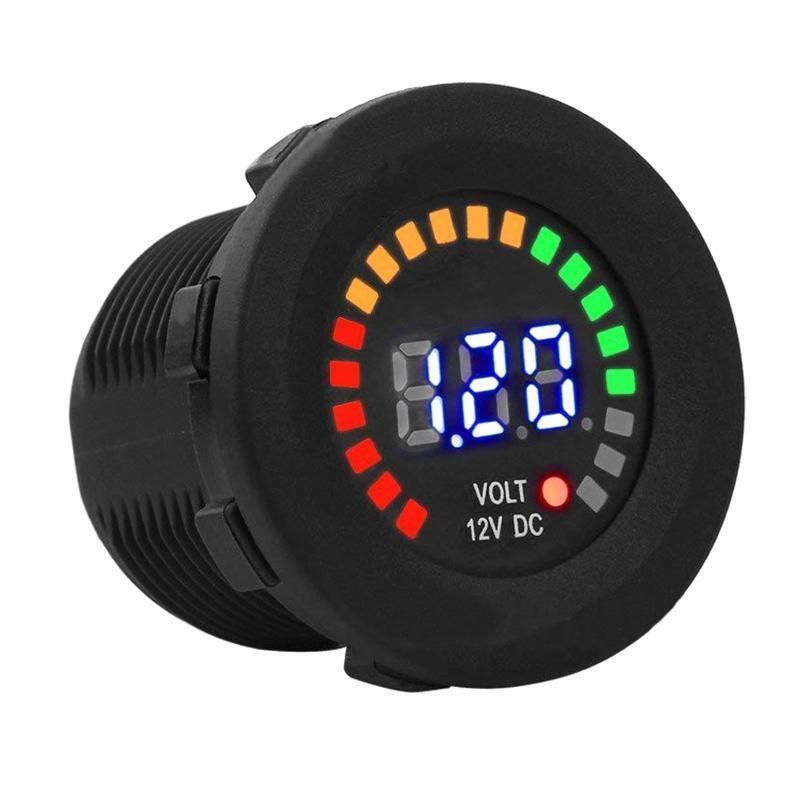 Voltage Panel Meter for Motorcycle Boat Universal Digital Voltmeter LED Display