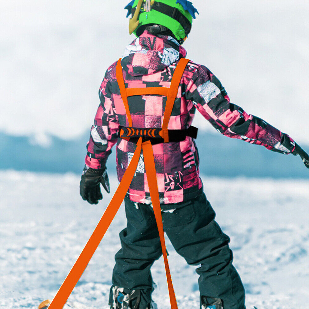 Kids Ski Training Belt Safety Traction Rope Skiing Anti-Fall Strap (Orange)