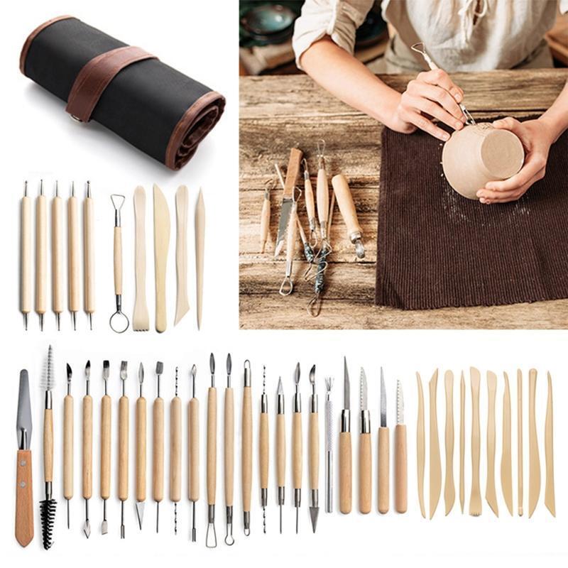 42pcs DIY Clay Sculpture Pottery Tool Carving Point Drill Pen Ceramics Sculpting