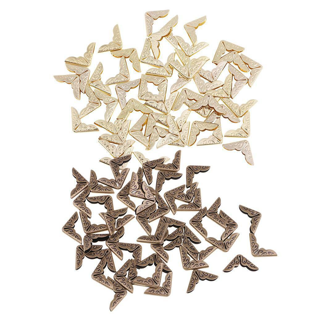 100 pcs Book Scrapbook Photo Album Menus Corner  14x14mm Bronze