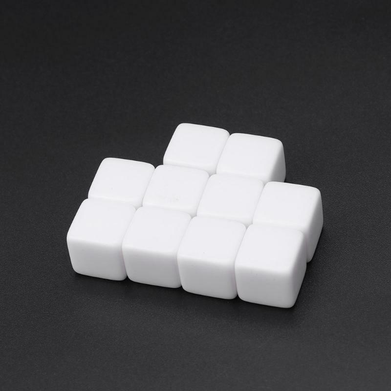 Pack of 10, 14mm 6 Sided Acrylic Blank Dice Party Family DIY Games Printing Kid