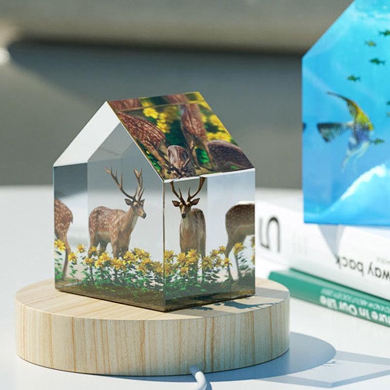 Diy Crystal Drop Glue Table Bookend Mold Mirror Ornament House Specimen Mold