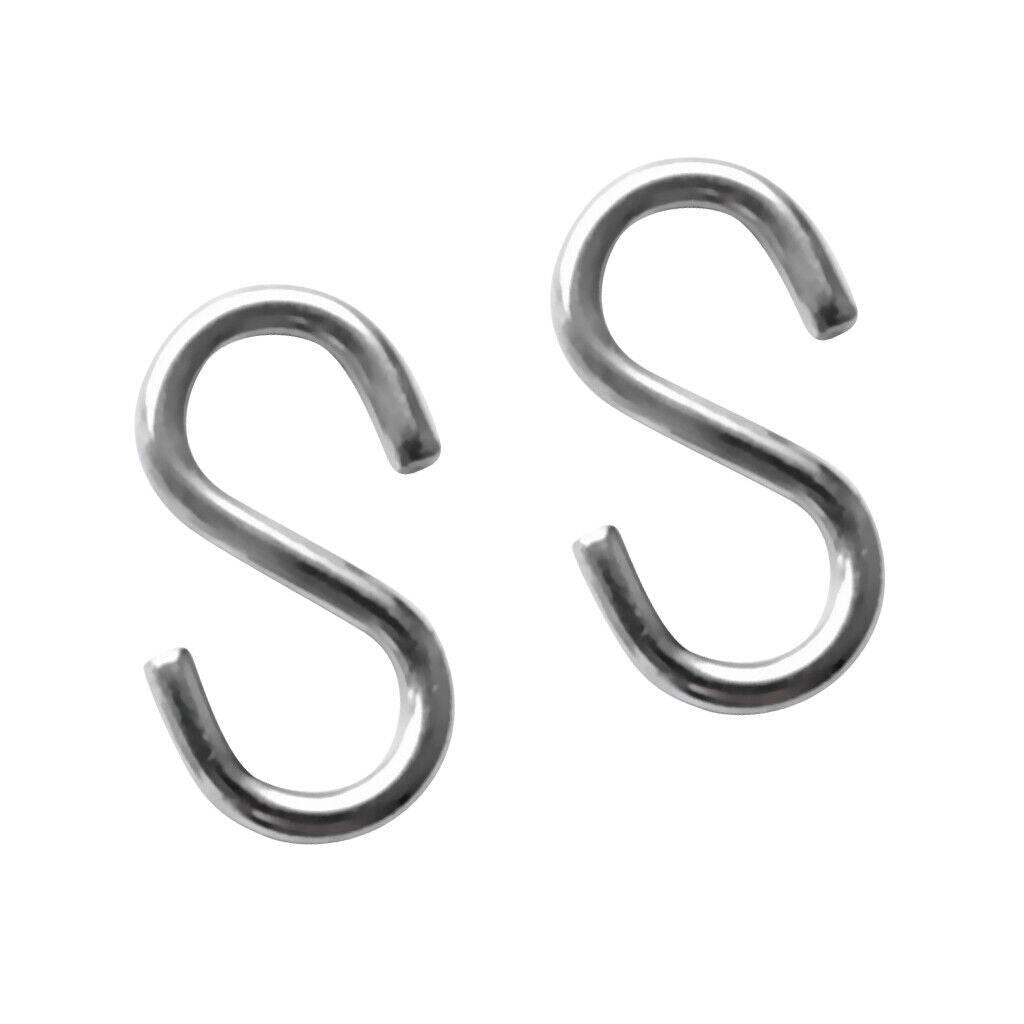 2 Pieces 4mm Thickness 40mm Long S Shaped Marine 316 Stainless Steel Hanging