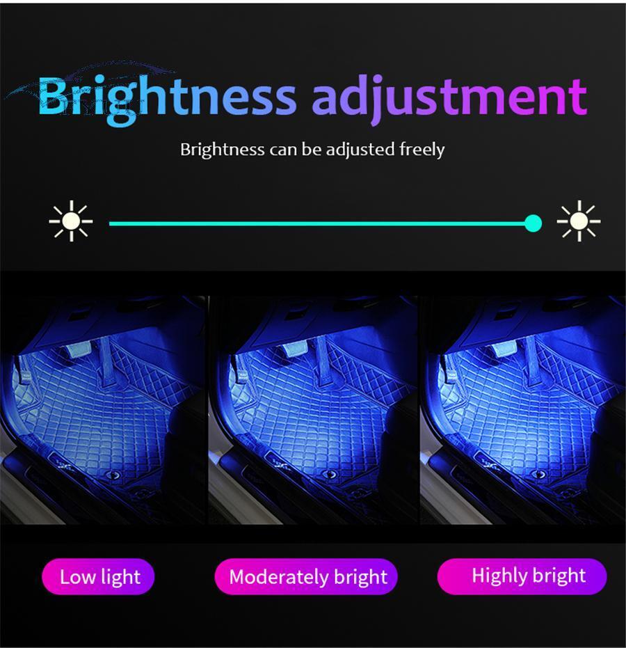 6 In 1 Car Interior LED Ambient Light Fiber Optic Strips Light Music App Control