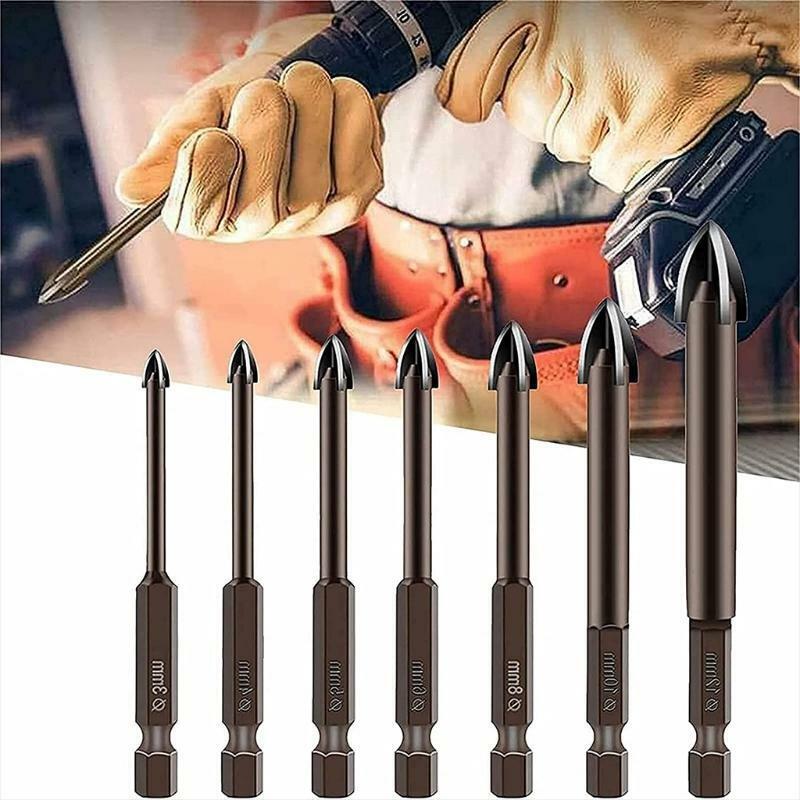 7Pcs Sturdy Multifunctional High-qualityTriangle Drill Tile Drill Bit Tool