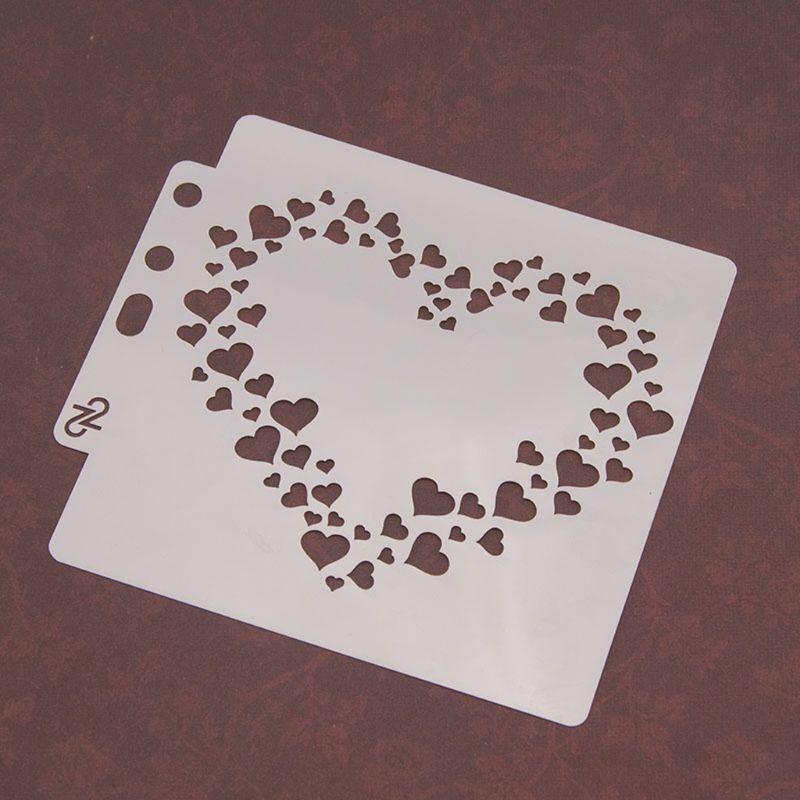 Heart Painting Stencil Template Scrapbooking Embossing Stamping Album Crafts