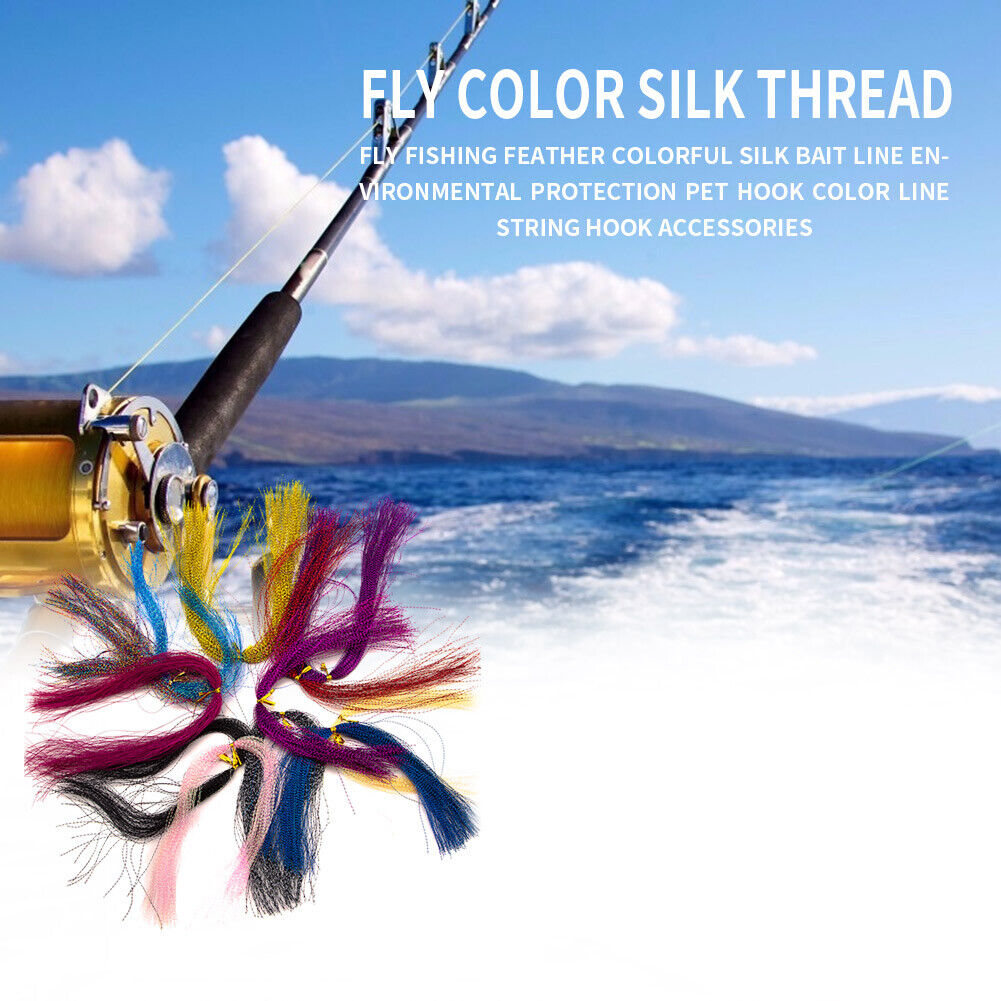 100pcs Fly Tying Material Fishing Tackle Silk Lure Feather Hook String Line