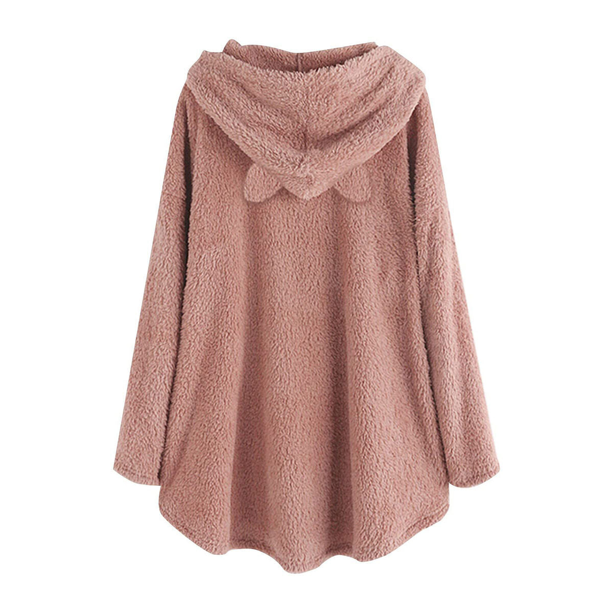 Sherpa Hood Wearable Blanket Plush Fleece Blanket Sweatshirt (Sloth Pink M)