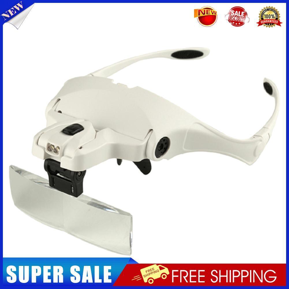 5 Lens Adjustable Loupe Headband Magnifying Glass Magnifier with LED